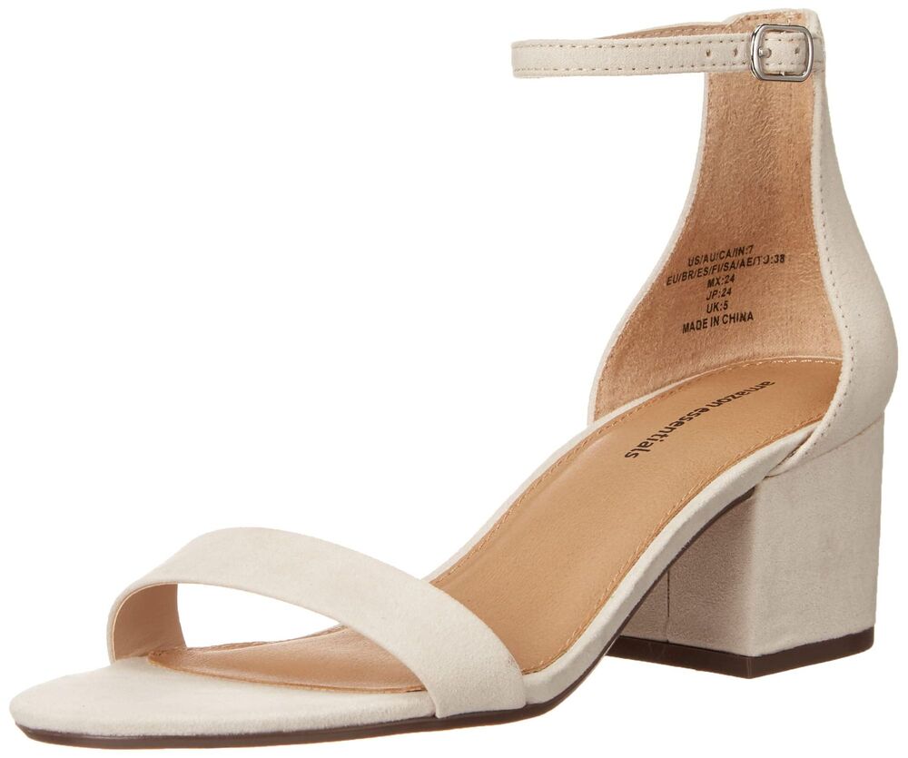 Amazon Essentials Women's Two Strap Heeled Sandal, Ivory, 10.5, SL5-175S001